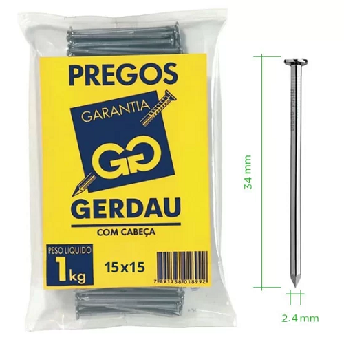 Prego 2,4 x 34mm (15x15)